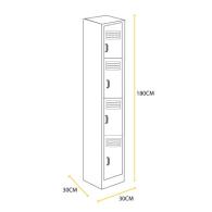 Locker metálico 4 puertas