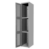 Locker Metálico Ventilado de 3 Puertas para Oficina