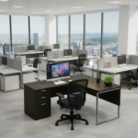 Escritorio de oficina mueble corner gray
