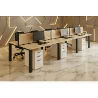 Estación de Trabajo WHITE TEAM | Estación de Trabajo Modular para Oficina