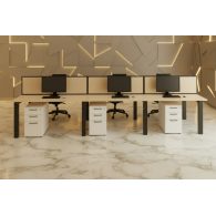 Estación de Trabajo WHITE TEAM | Estación de Trabajo Modular para Oficina