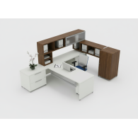 Escritorio Ejecutivo RAK con Librero | Mueble de Oficina