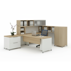 Escritorio Ejecutivo RAK con Librero | Mueble de Oficina