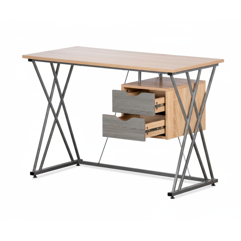 Escritorio Desk Bora / Maple con gris - Escritorios Industriales - Muebles de oficina de alta calidad al mejor precio 