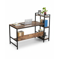 Escritorio industrial con estantes