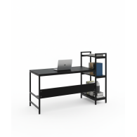 Escritorio industrial con estantes