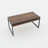 Escritorio industrial  envejecido rústico con 2 cajones