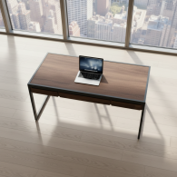 Escritorio industrial  envejecido rústico con 2 cajones