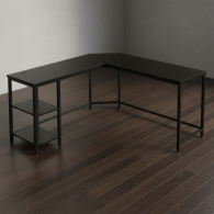 Escritorio madera industrial y metal