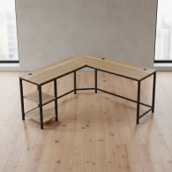 Escritorio madera industrial y metal