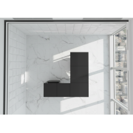 Escritorio de oficina ejecutivo en aluminio y vidrio de esquina