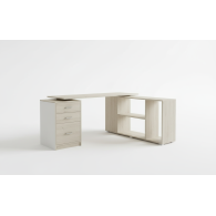 Escritorio Moderno Esquinero Blanco Económico En L