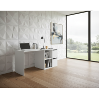 Escritorio De Esquina Reversible En Forma De L Blanco