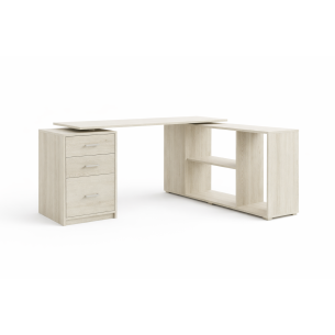 Escritorio Moderno Esquinero Blanco Económico En L