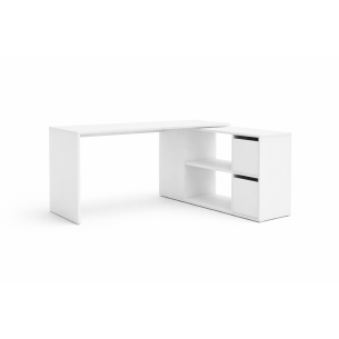 Escritorio De Esquina Reversible En Forma De L Blanco