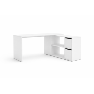 Escritorio De Esquina Reversible En Forma De L Blanco