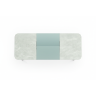 Escritorio de oficina ejecutivo rectangular de cuero con cajones