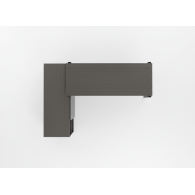 Escritorio de oficina de aluminio con estantes
