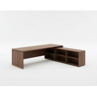 Escritorio de oficina ejecutivo con estantes