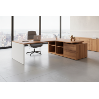 Escritorio de oficina ejecutivo de esquina con cajones