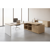 Escritorio de oficina ejecutivo de esquina con cajones