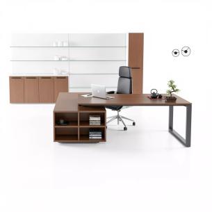 Escritorio de oficina modular en laminado y metal