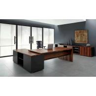 Escritorio de oficina ejecutivo de esquina con cajones