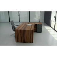 Escritorio de oficina ejecutivo de esquina con cajones