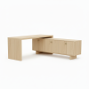 Escritorio Ejecutivo en L Ébano Elite | Mueble de Oficina con Credenza