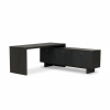 Escritorio Ejecutivo en L Ébano Elite | Mueble de Oficina con Credenza