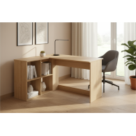 Escritorio en forma de L Marrón Oscuro