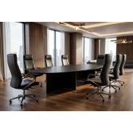 Mesa de Juntas Élite Oval Black