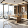 Escritorio mueble de oficina con estantes
