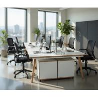 Mueble para oficina modular 4 personas