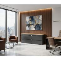Archivero Metálico Horizontal Titan File 4 | Archivero para Oficina de 4 Gavetas con Cerradura
