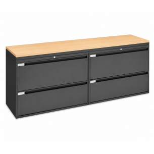 Archivero Metálico Horizontal Titan File 4 | Archivero para Oficina de 4 Gavetas con Cerradura