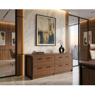 Archivero para oficina Horizon Wood 4 | Credenza para Oficina con 4 Gavetas y Cerradura