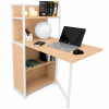Escritorio Plegable SpaceSaver Loft | Estación de Trabajo con Librero para Home Office y Estudio