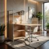 Escritorio Plegable SpaceSaver Loft | Estación de Trabajo con Librero para Home Office y Estudio