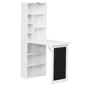 Escritorio Plegable Corner Shelf Pro | Escritorio para Computadora con Librero Integrado para Home Office