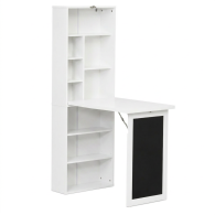 Escritorio Plegable Corner Shelf Pro | Escritorio para Computadora con Librero Integrado para Home Office