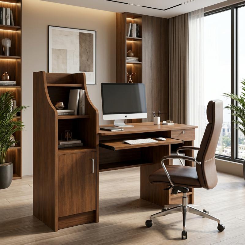 Escritorio Ejecutivo Compact Pro | Escritorio para Computadora con Librero, Gabinete y Bandeja para Teclado - Home - Muebles de oficina de alta calidad al mejor precio 