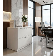 Archivero de oficina Horizontal Ejecutivo Blanco 2 Gavetas con Cerradura