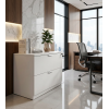 Archivero de oficina Horizontal Ejecutivo Blanco 2 Gavetas con Cerradura
