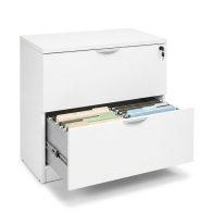 Archivero de oficina Horizontal Ejecutivo Blanco 2 Gavetas con Cerradura