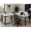 Escritorio de oficina modular en laminado y metal