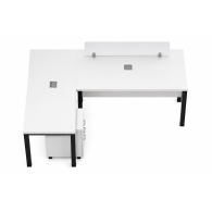 Escritorio de oficina modular en laminado y metal