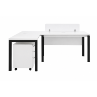 Escritorio de oficina modular en laminado y metal