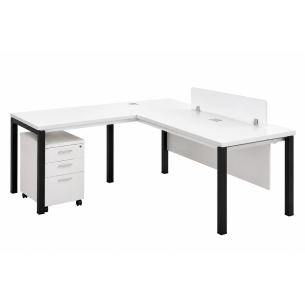 Escritorio de oficina modular en laminado y metal