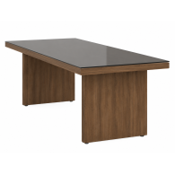 Mesa de juntas para oficina IMPORTANT con cubierta de vidrio